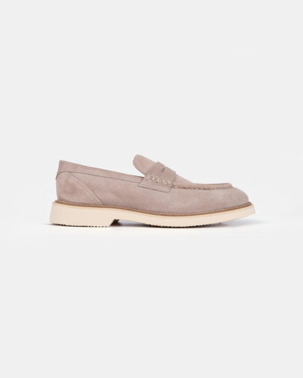 Beige Gentleman Suede Loafers