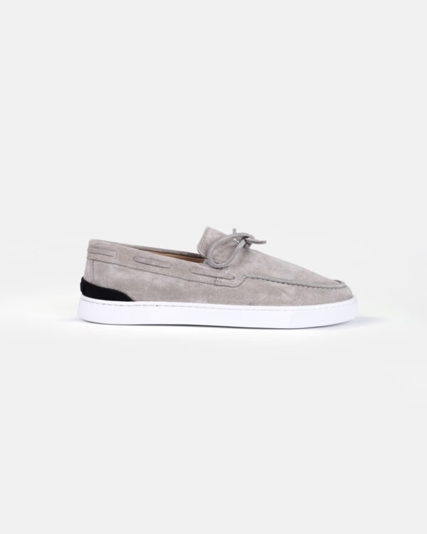 Grey Casual Laced Loafers