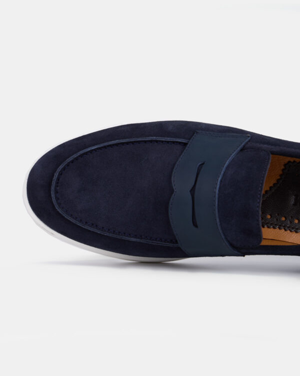 Navy Soft Suede Loafers