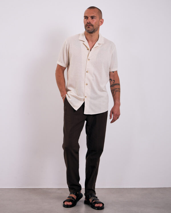 Brown Relaxed Linen Trousers