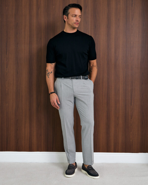 Grey Timeless Cuffed Trousers