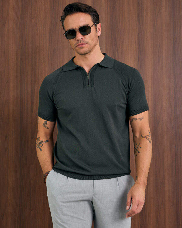 Olive Rich Knitted Polo