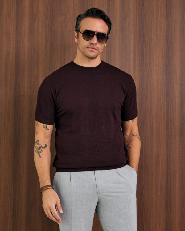 Bordeaux Structured Basic T-shirt