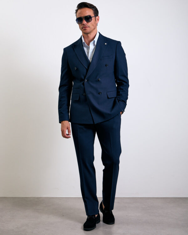 Navy Peak Double Breasted Suit