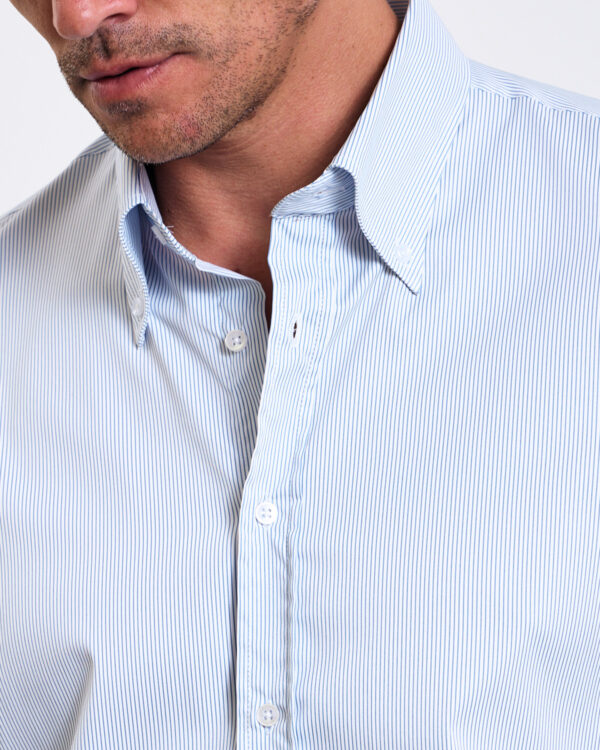 Blue Striped Stretch Formal Shirt