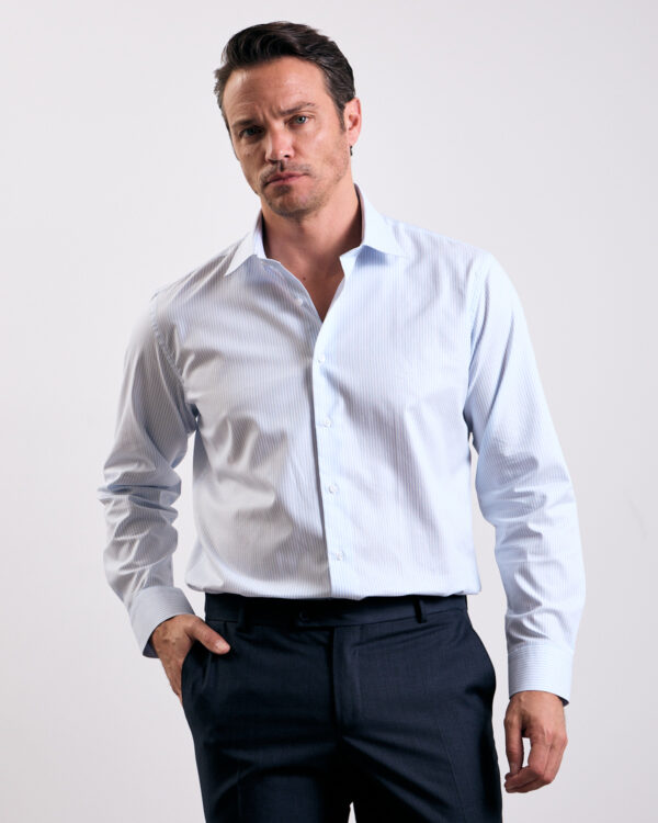 Blue Striped Formal Shirt