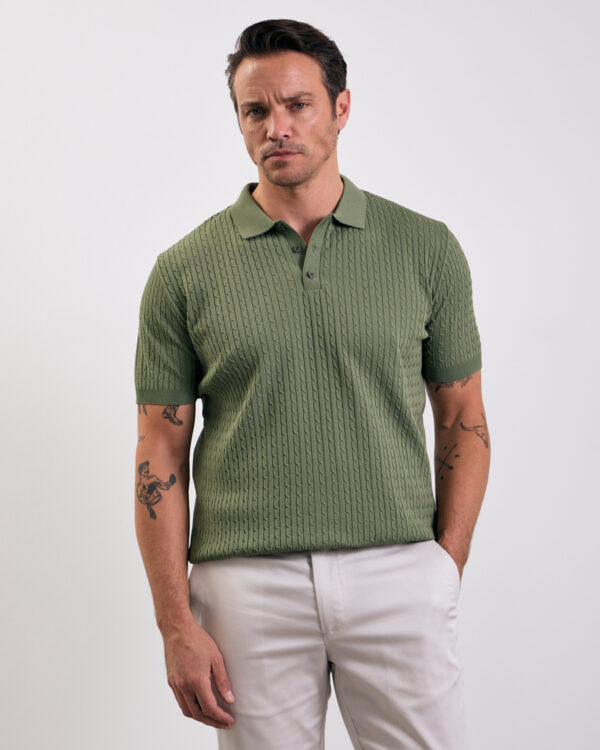 Green Fit Braided Polo