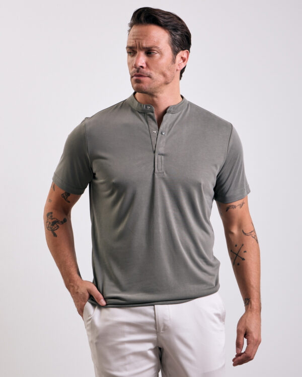 Olive Fresh Stand Up Collar Polo