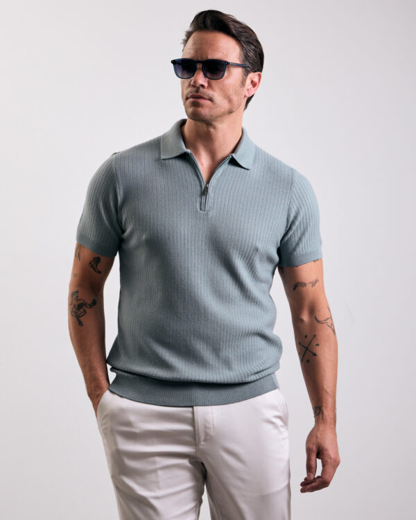 Mint Knitted Structured Polo
