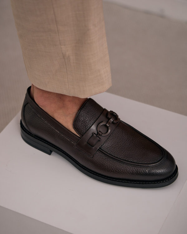 Brown Luxe Buckle Loafers