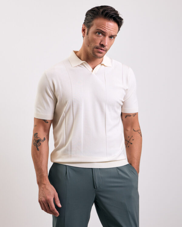 White Classy Rayon Polo