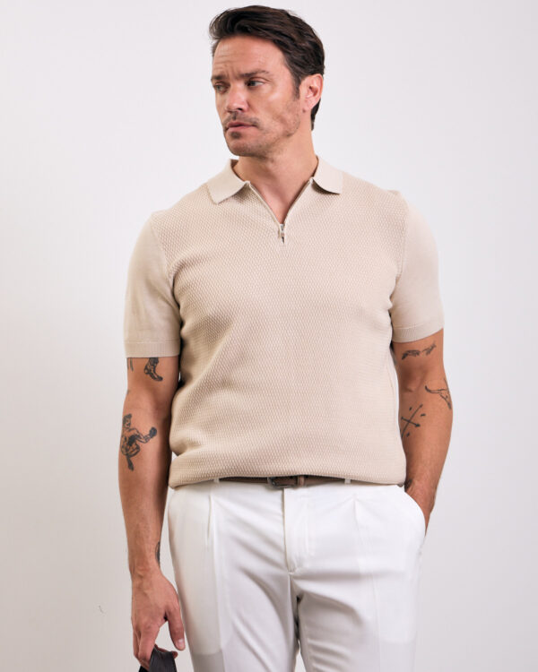 Beige Timeless Knitted Polo