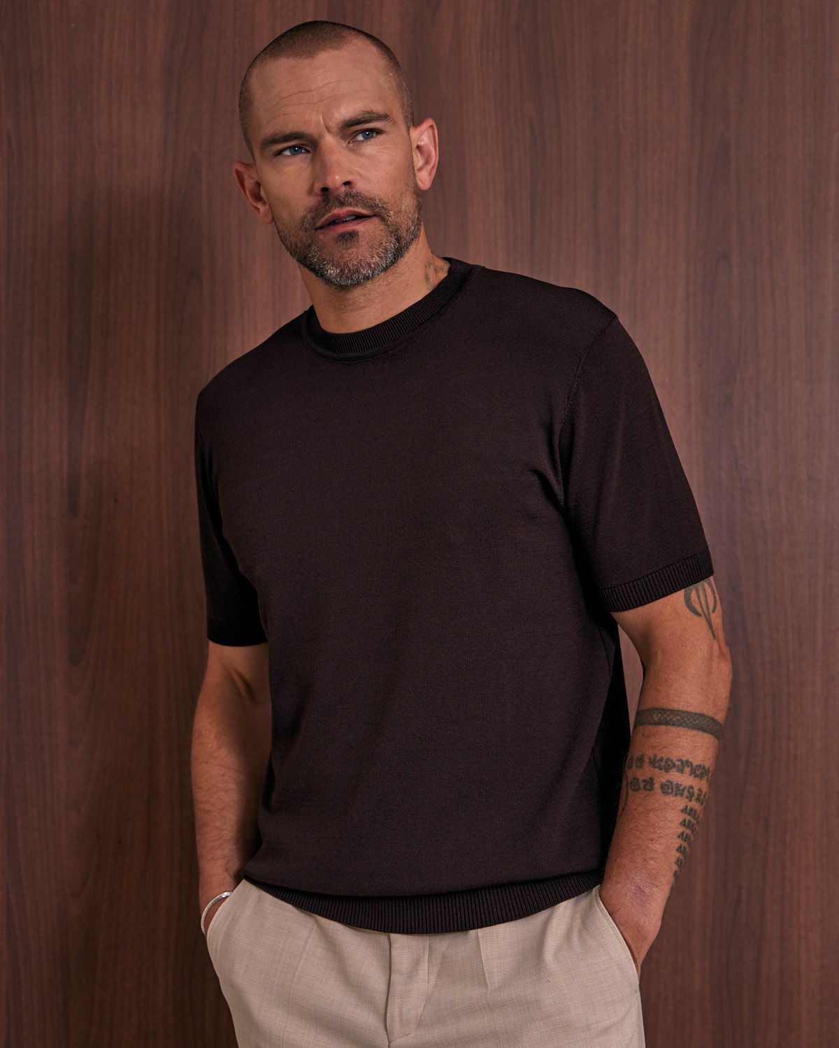 Brown Classic Rayon T-Shirt