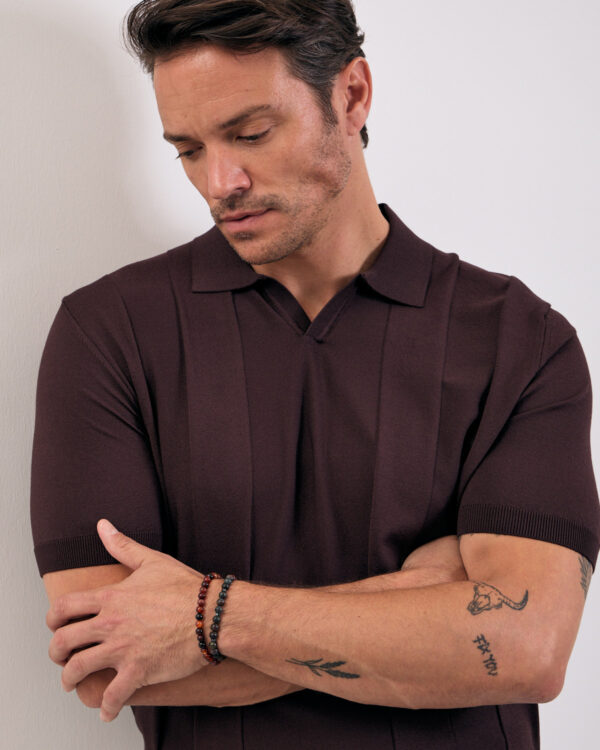 Brown Classy Rayon Polo