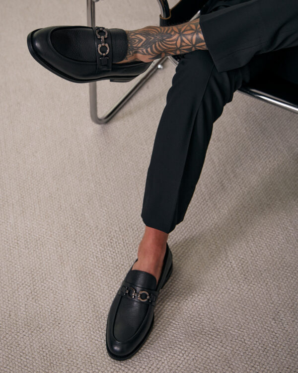 Black Luxe Buckle Loafers