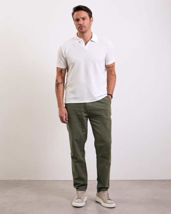 White Gentle Structured Polo