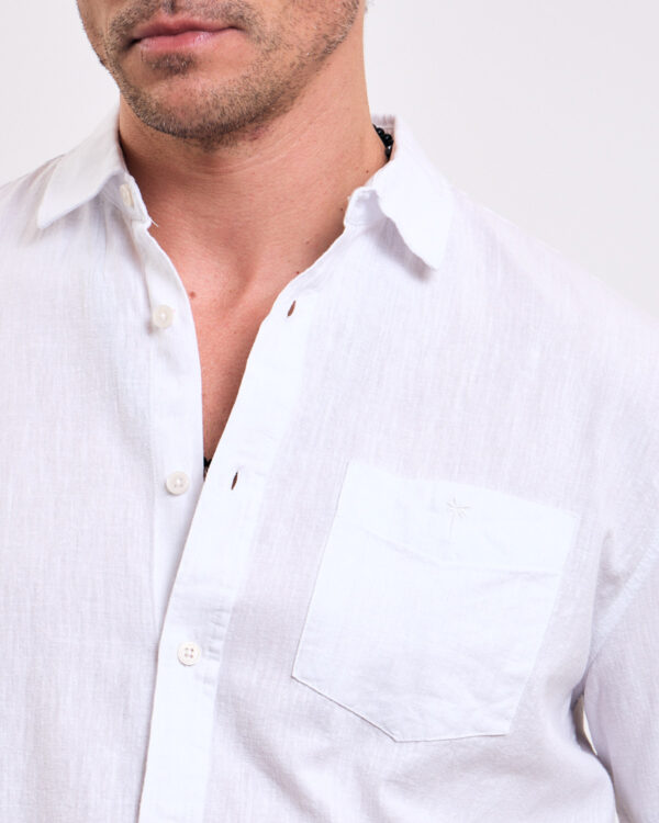 White Vibrant Linen Shirt