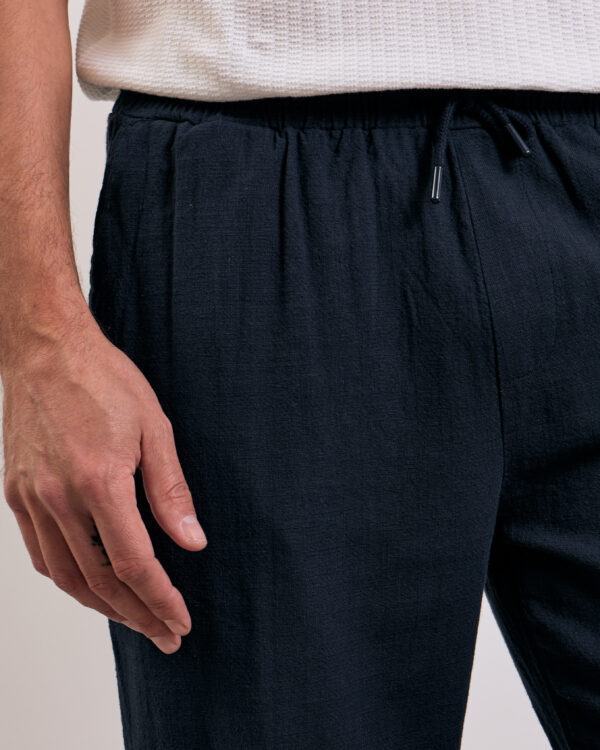 Navy Relaxed Linen Trousers