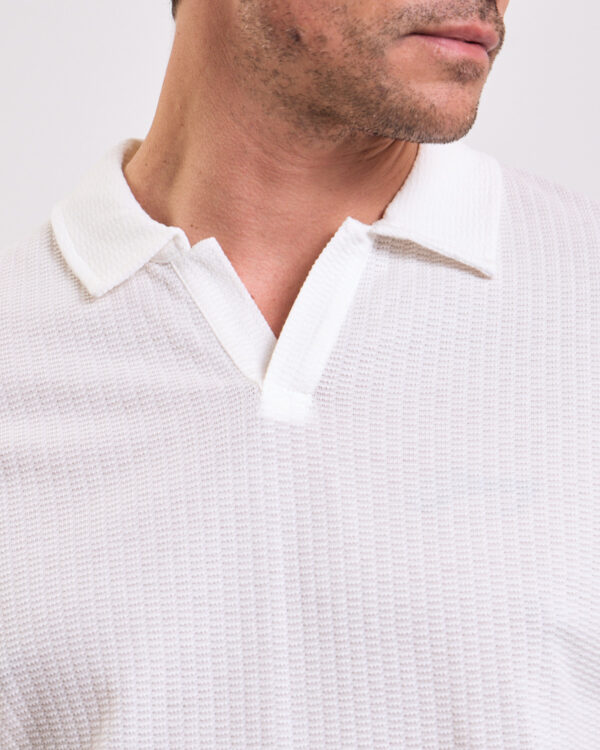 White Prime Structured Polo
