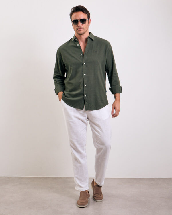Olive Fresh Basic Linen Shirt