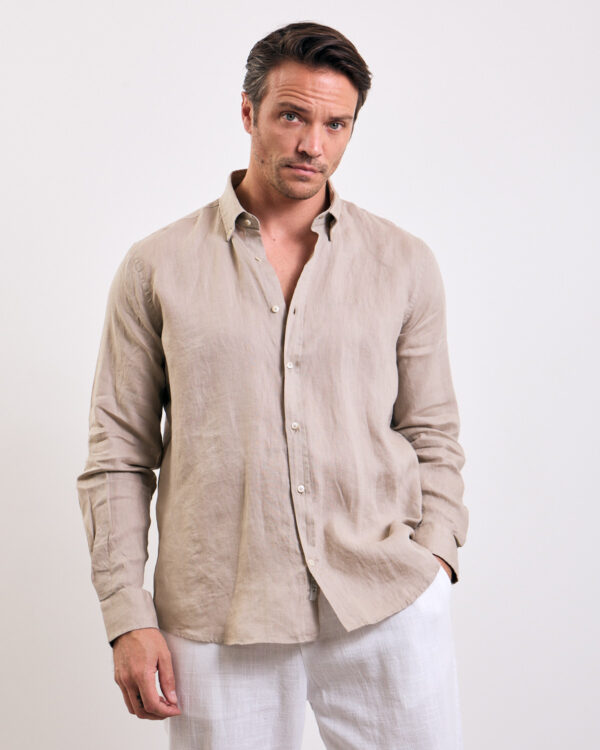 Beige Everyday Linen Shirt