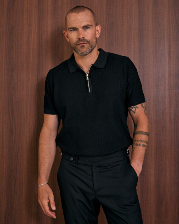 Black Rich Structured Polo