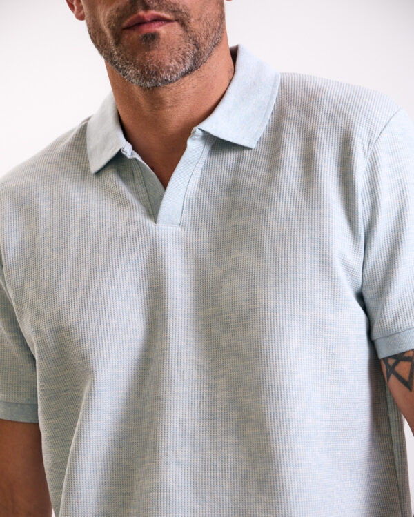 Blue Melange Cotton Polo