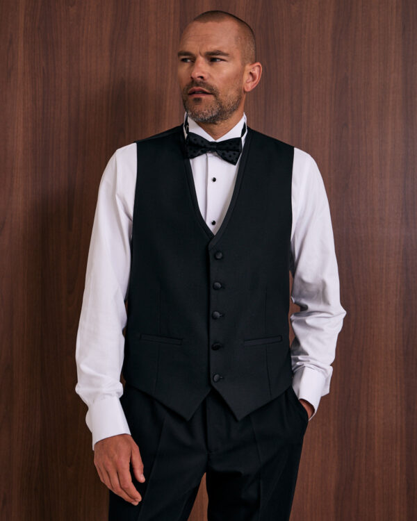 Black Essential Tuxedo Vest