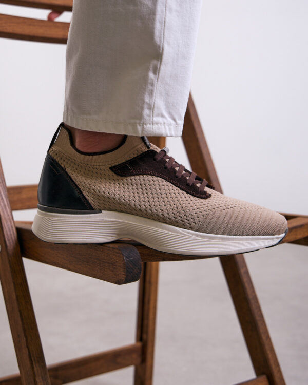 Beige Knitted Comfort Trainers