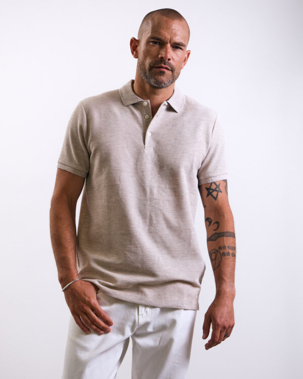 Mocha Melange Structured Polo