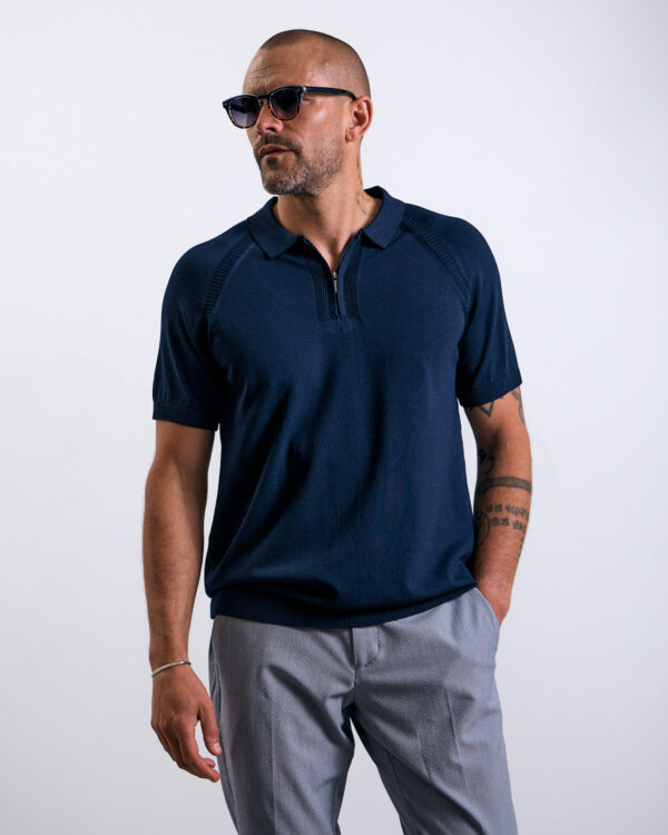 Navy Rich Knitted Polo