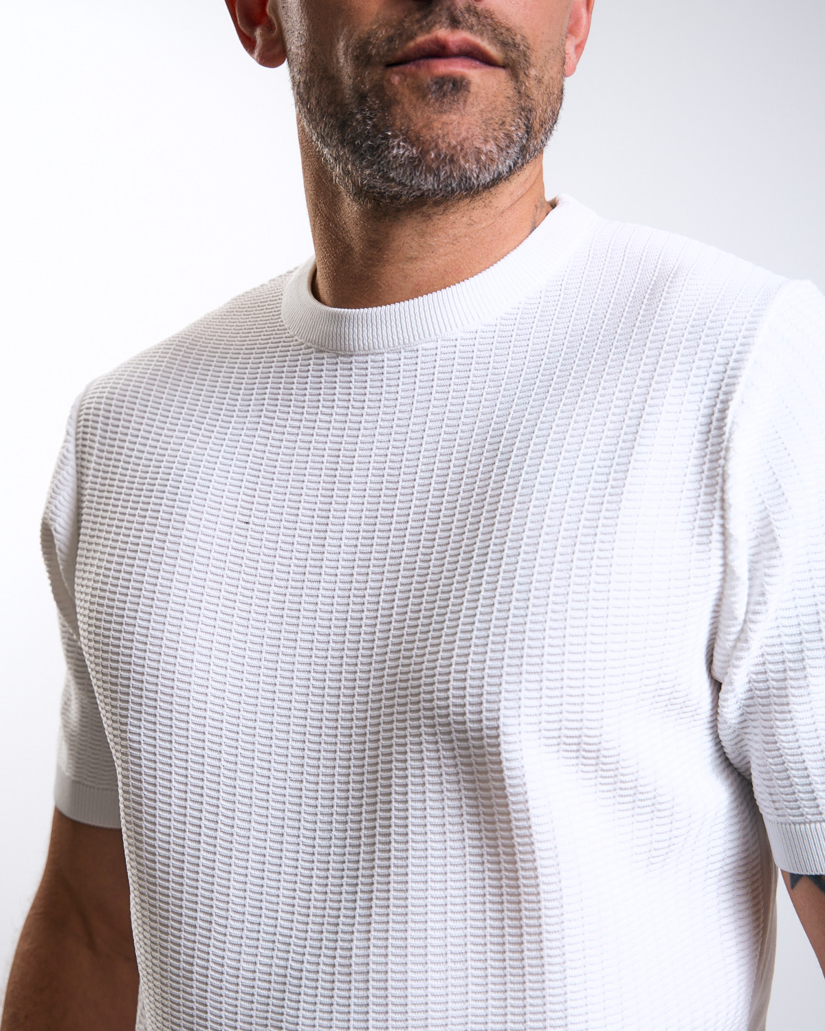 White Fit Structured T-shirt