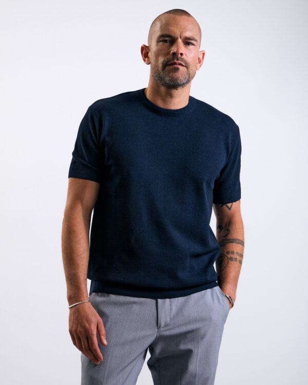 Navy Structured Basic T-shirt