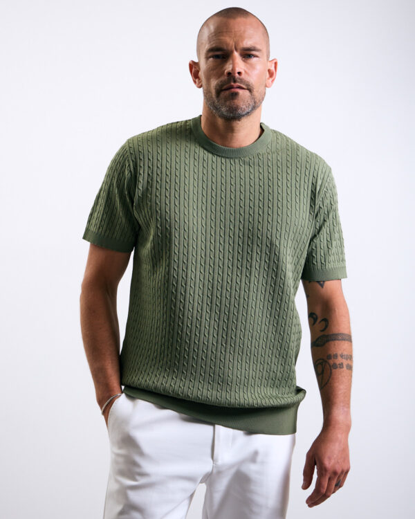 Green Braided Structured T-shirt