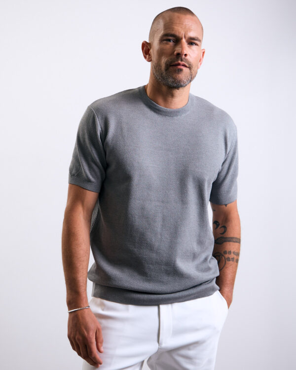 Grey Structured Basic T-shirt
