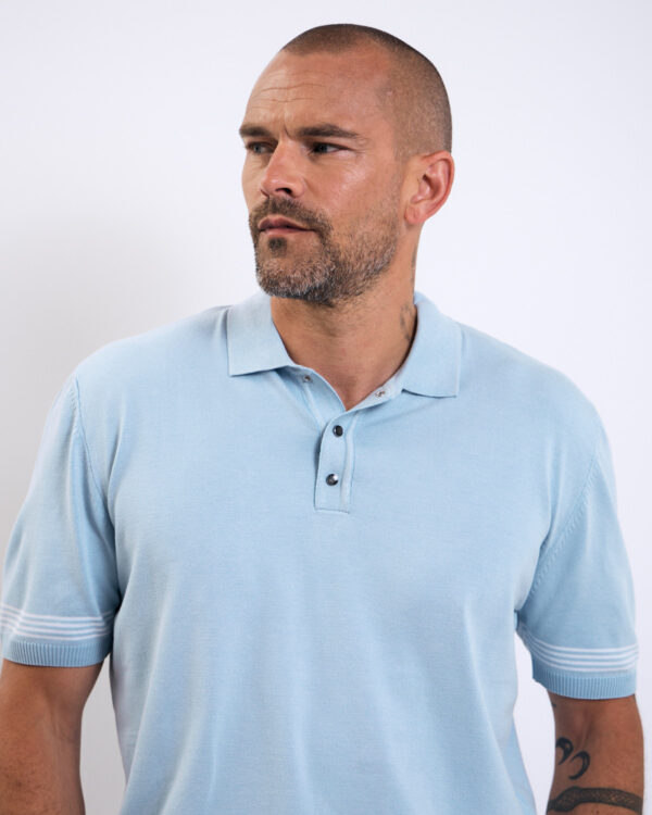 Blue Fine Line Polo