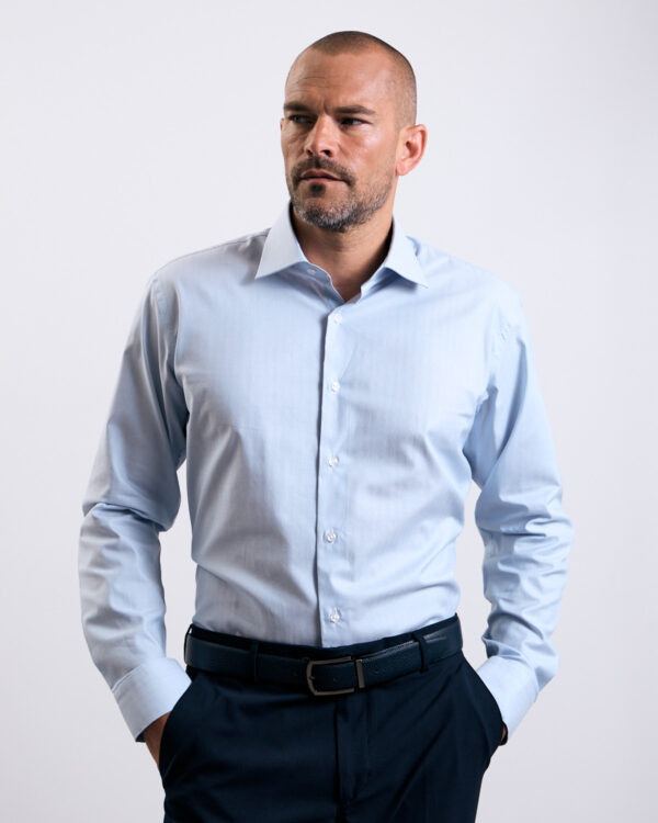 Blue Thin Striped Shirt