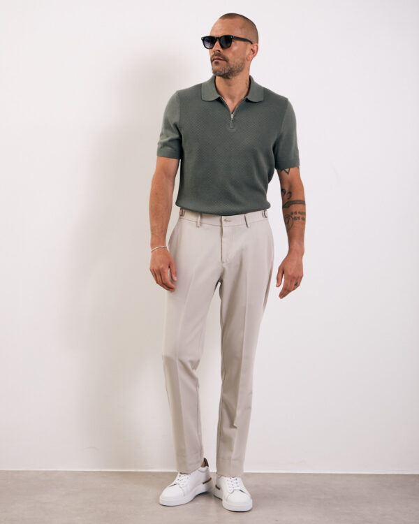 Greige Sharp Side Cinch Trousers