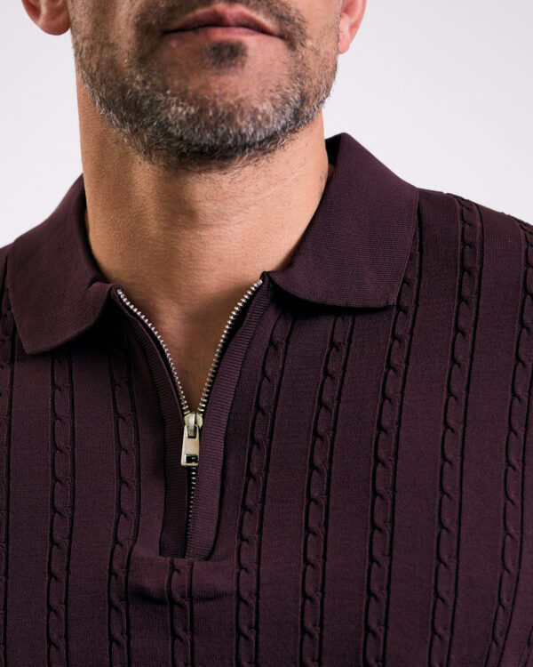 Bordeaux Fit Braided Polo