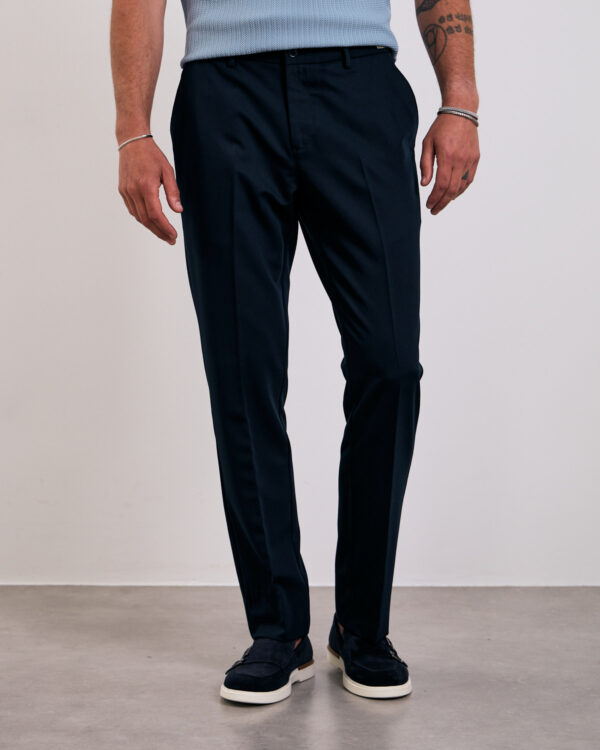 Navy Sharp Side Cinch Trousers