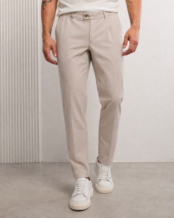 Beige Daily Smart Trousers