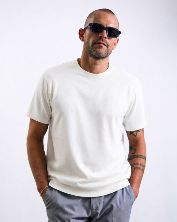 White Basic Knitted T-shirt
