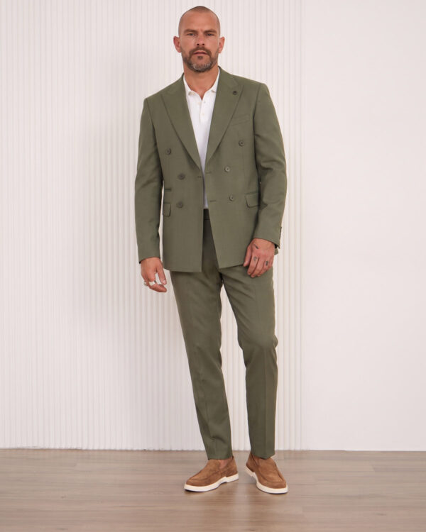 Green Suave Double Breasted Suit