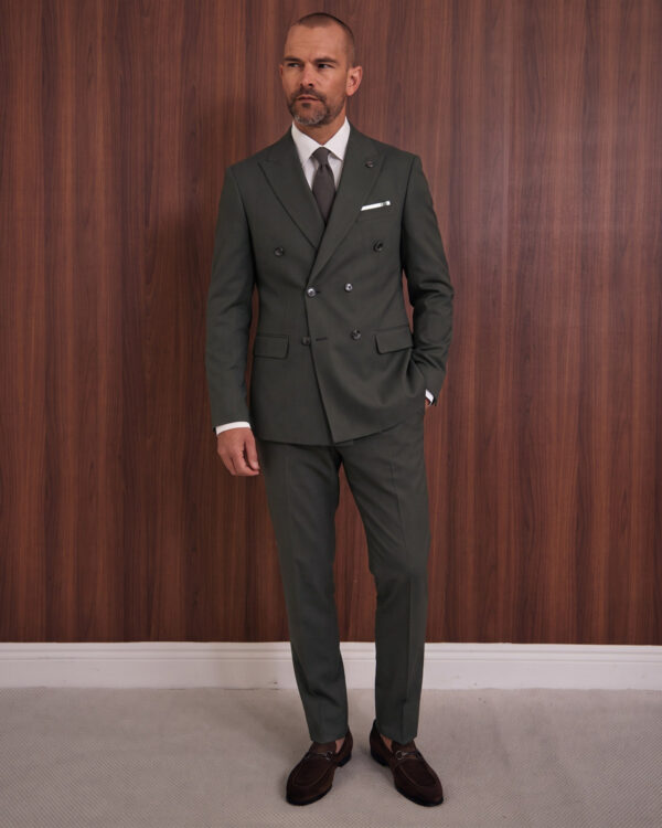 Olive Gentleman Double Breasted Suit
